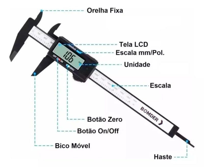 PrecisionCaliper – Paquímetro Digital Vernier de Alta Precisão